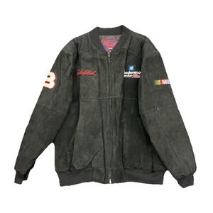 Jeff Hamilton Dale Earnhardt GM Goodwrench NASCAR Suede Racing Jacket Black XL